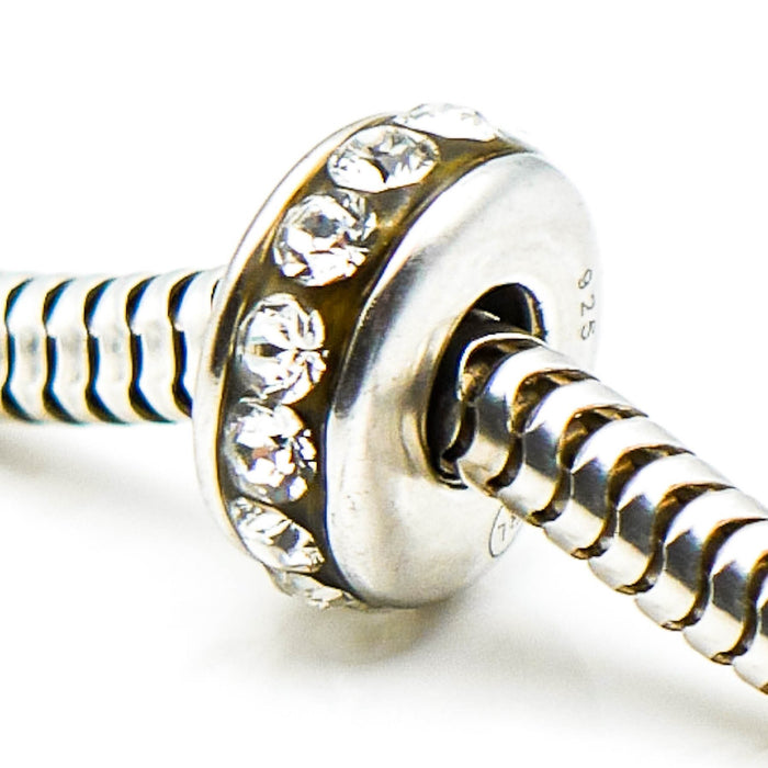 Kay Jewelers CHARMED MEMORIES Sterling Silver Spacer Charm With Clear Crystals
