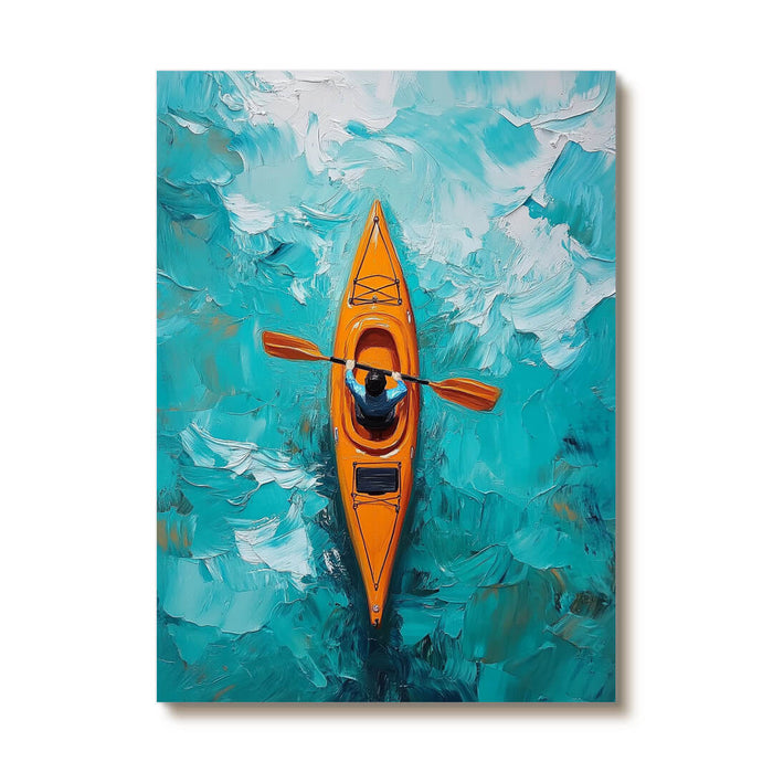 Seascape Wall Art Painting - Kayakers - Hues Art Lab