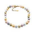 Kenneth Jay Lane Pastel Pearl Beaded Necklace With Adjustable Gold Plated Chain