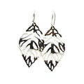 Large Sterling Silver Leaf Earrings Made in Mexico