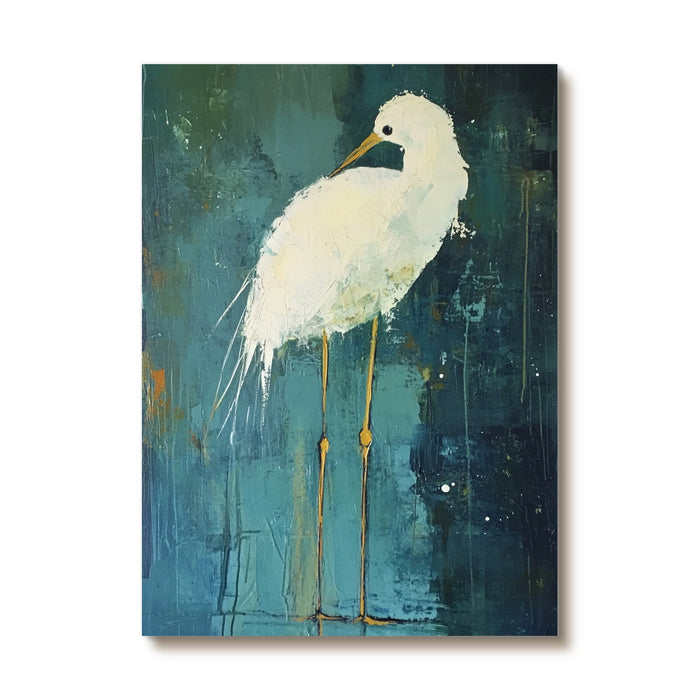 Light of the Marsh marsh landscape artwork with white heron and soft light