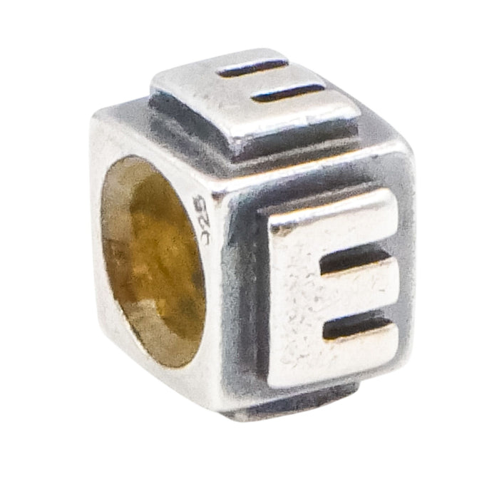 Lovelinks by Aagaard Initial Letter E Sterling Silver Charm Bead
