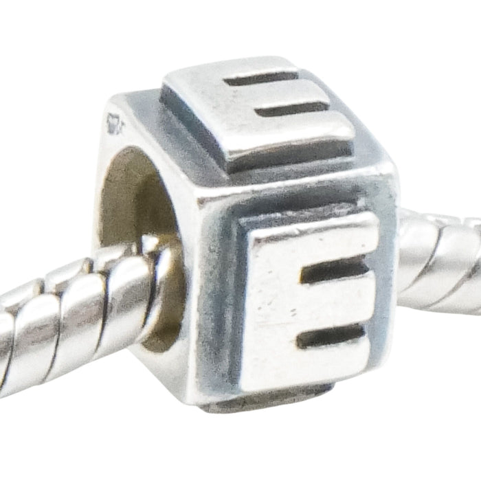 Lovelinks by Aagaard Initial Letter E Sterling Silver Charm Bead