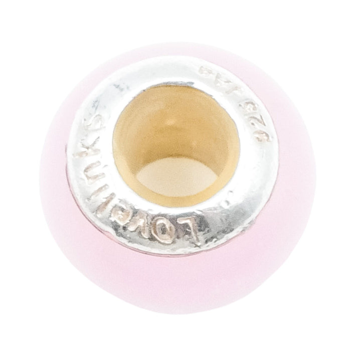 Lovelinks by Aagaard Pink Murano Glass Charm with Sterling Silver Core
