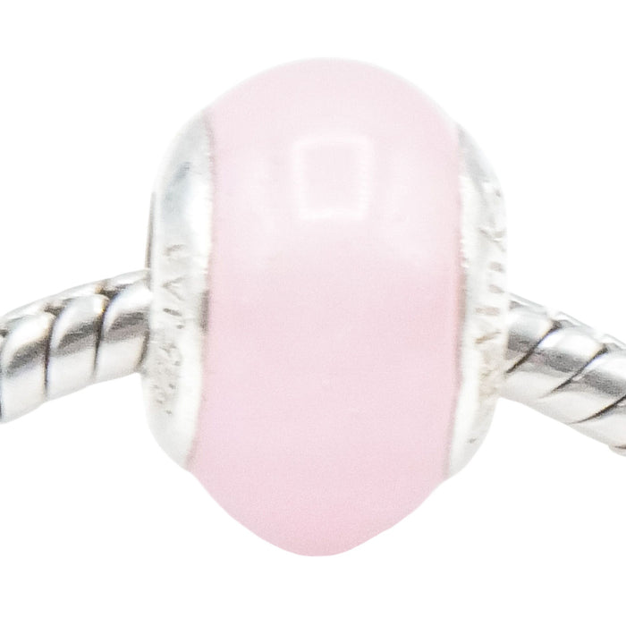 Lovelinks by Aagaard Pink Murano Glass Charm with Sterling Silver Core