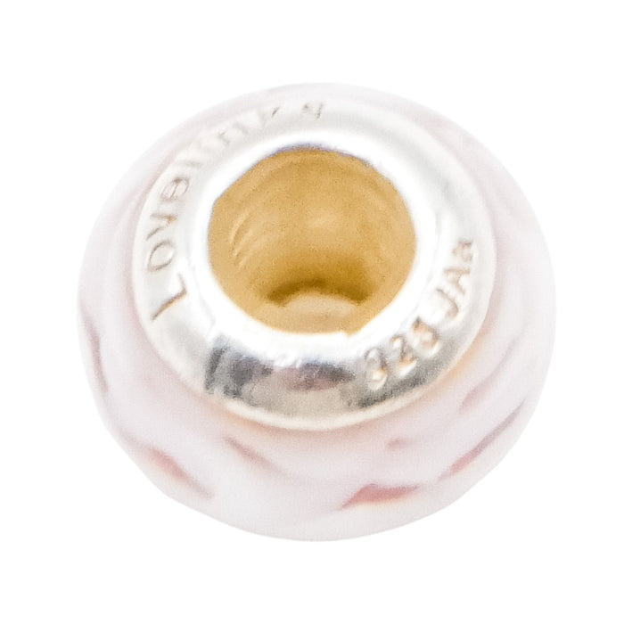 Lovelinks by Aagaard Soft Blush Murano Glass Charm with Sterling Silver Core