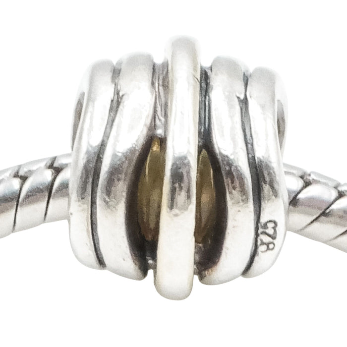 Lovelinks by Aagaard Sterling Silver Ribbed Charm Bead