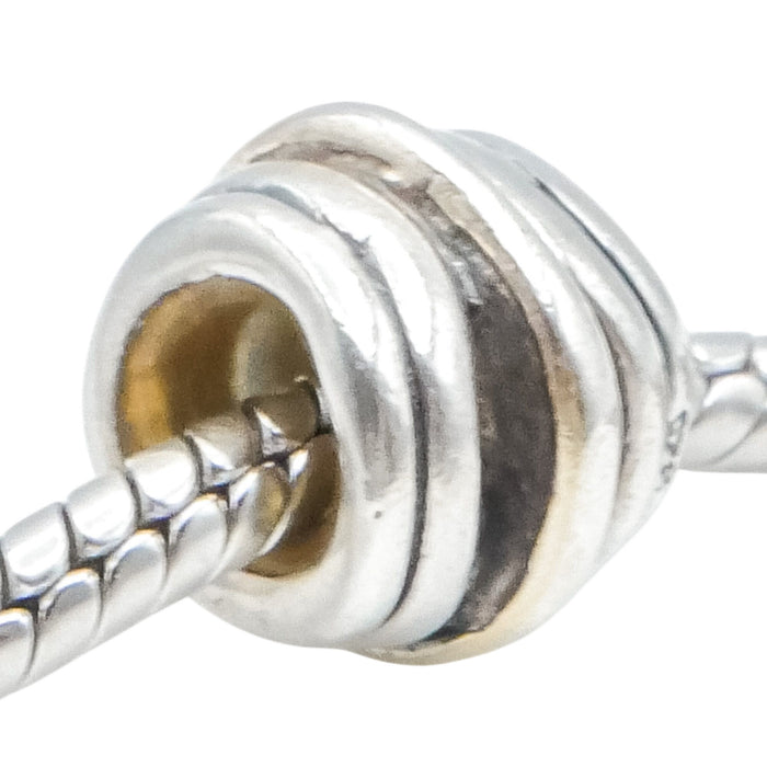 Lovelinks by Aagaard Sterling Silver Ribbed Charm Bead