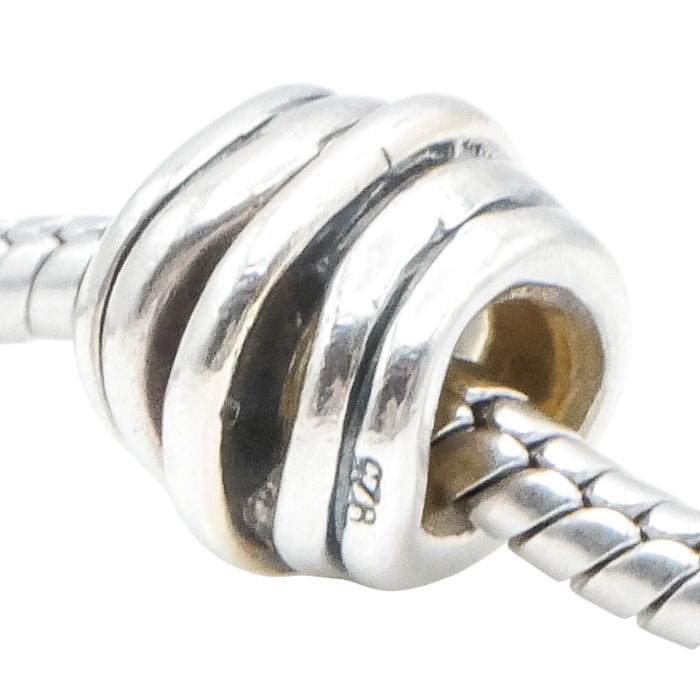 Lovelinks by Aagaard Sterling Silver Ribbed Charm Bead