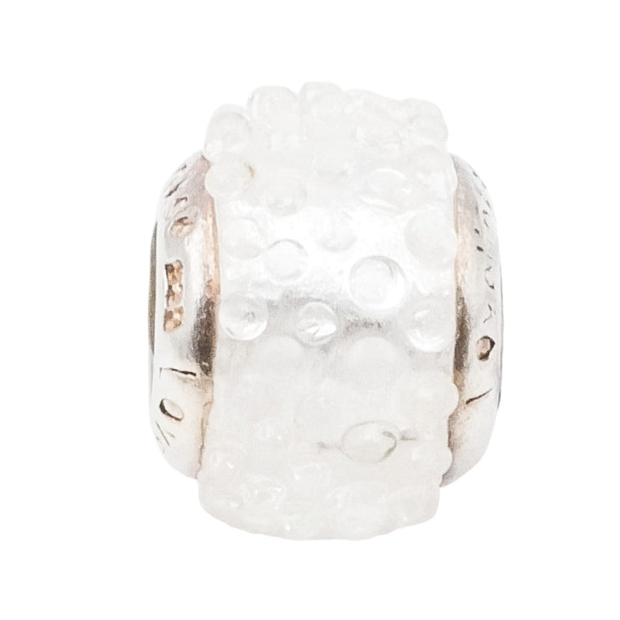 Lovelinks by Aagaard White Murano Glass Charm with Sterling Silver Core