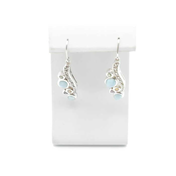 MarahLago Amara Larimar Multi Gemstone Dangle Earrings Peridot Citrine Amethyst