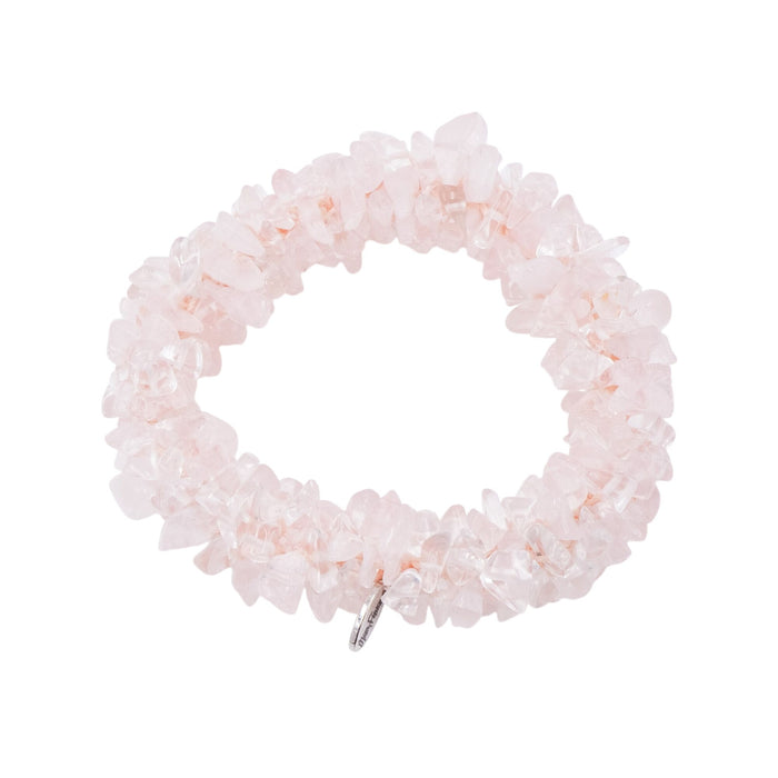 Mary Fisher Abataka Rose Quartz Nugget Woven Bracelet Pink Gemstone 7 Inches
