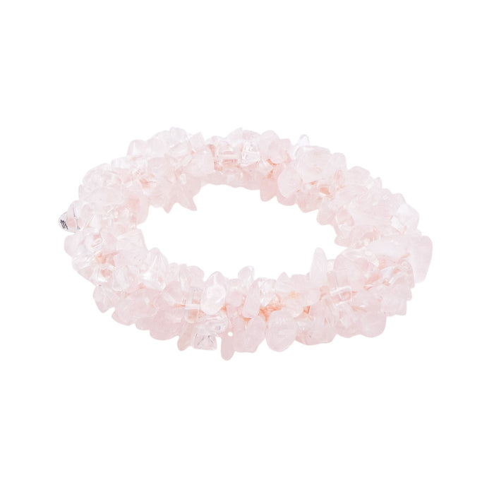 Mary Fisher Abataka Rose Quartz Nugget Woven Bracelet Pink Gemstone 7 Inches