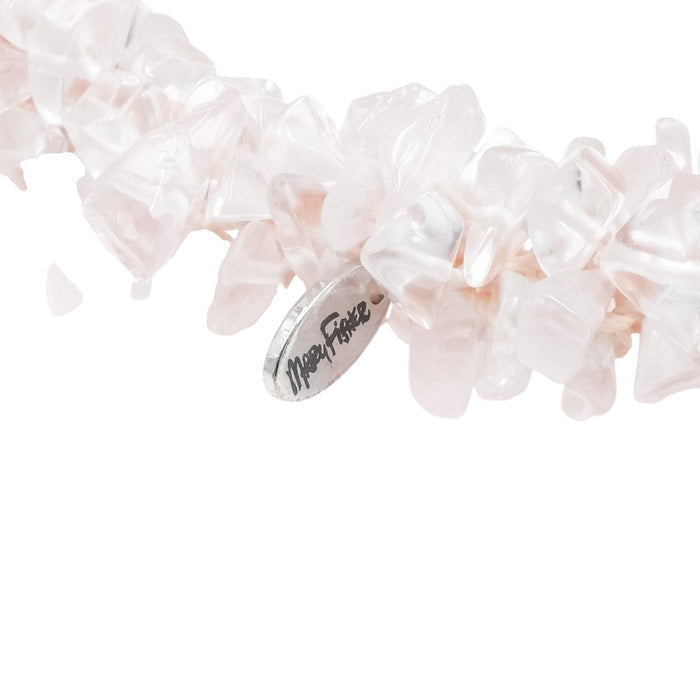 Mary Fisher Abataka Rose Quartz Nugget Woven Bracelet Pink Gemstone 7 Inches