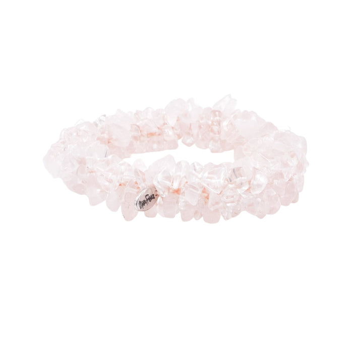 Mary Fisher Abataka Rose Quartz Nugget Woven Bracelet Pink Gemstone 7 Inches