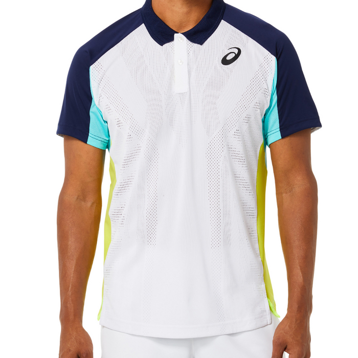 Asics Match Actibreeze Mens Tennis Polo - Brilliant White/Ice Mint