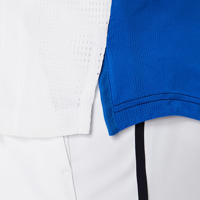 Asics Match ActiBreeze Mens Tennis Polo Shirt - Brilliant White/Dive Blue