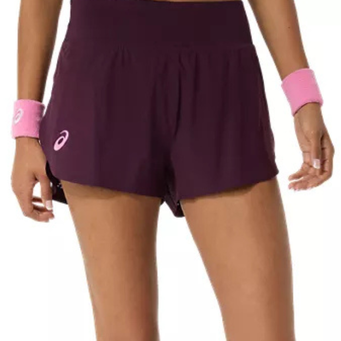 Asics Match Laser Cut Womens Tennis Short - Dark Aubergine
