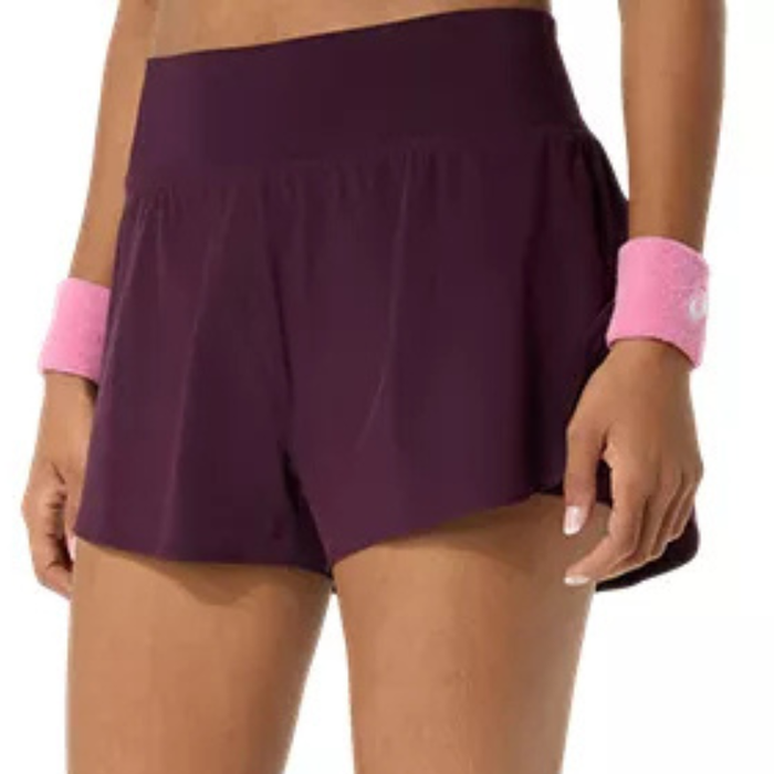 Asics Match Laser Cut Womens Tennis Short - Dark Aubergine