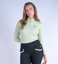 Blackfort Equestrian women's short sleeve sand cool mesh base layer silver zip and detailing