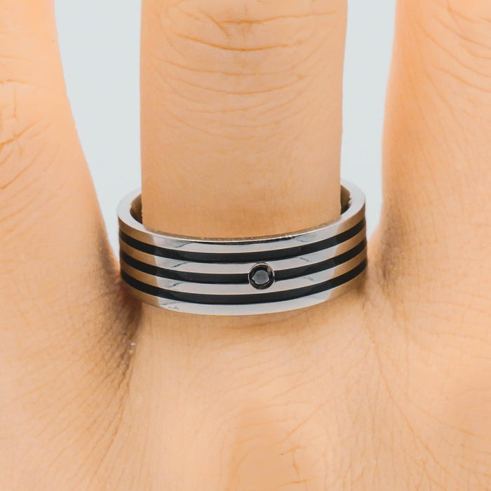 Men's Stainless Steel Wedding Band Ring 8mm Wide Size 12.25