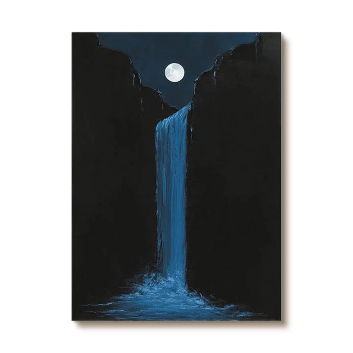 Milky Way Under the Moon II abstract blue waterfall canvas wall art
