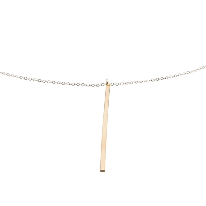 Minimalist Bar 14K 1/20 Gold Filled Lariat Necklace  20 Inches