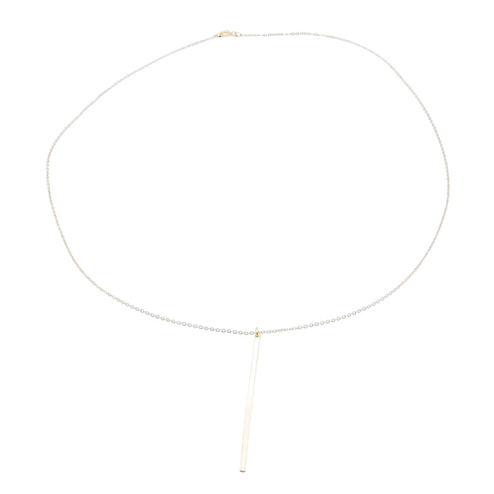 Minimalist Bar 14K 1/20 Gold Filled Lariat Necklace  20 Inches