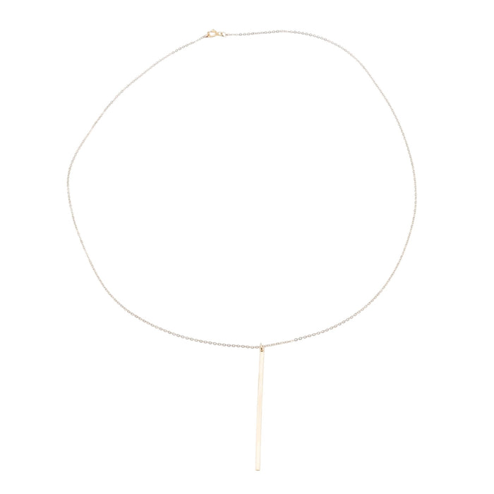 Minimalist Bar 14K 1/20 Gold Filled Lariat Necklace  20 Inches