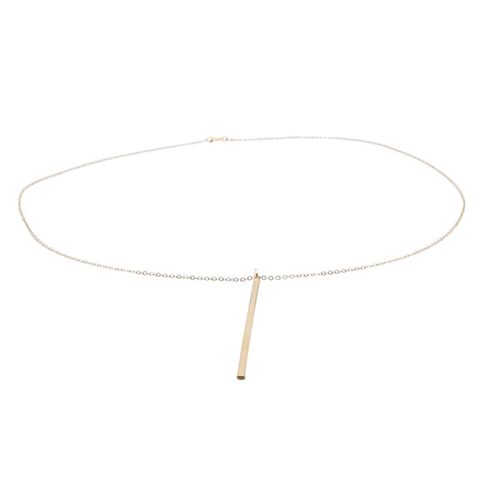Minimalist Bar 14K 1/20 Gold Filled Lariat Necklace  20 Inches