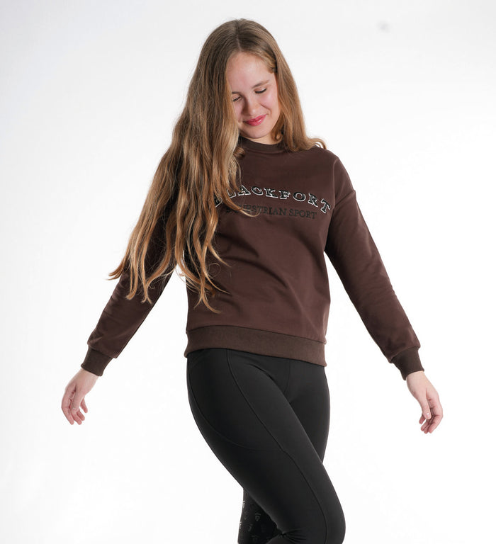 Women's Blackfort round crew neck sweatshirt sweater mocha brown