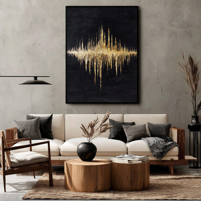 Molten Gilded City gallery view of large gold leaf canvas print