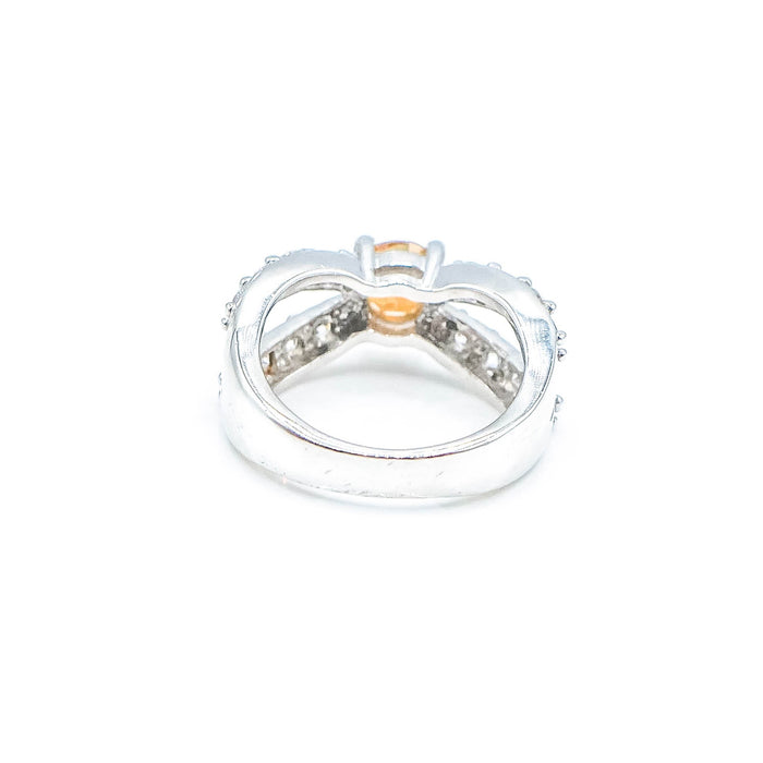 Mystic Topaz Infinity Ring Size 6 With Cubic Zirconia in Sterling Silver