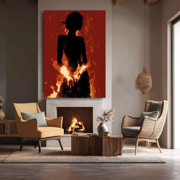 Nirvana I contemporary female silhouette artwork for living room or bedroom