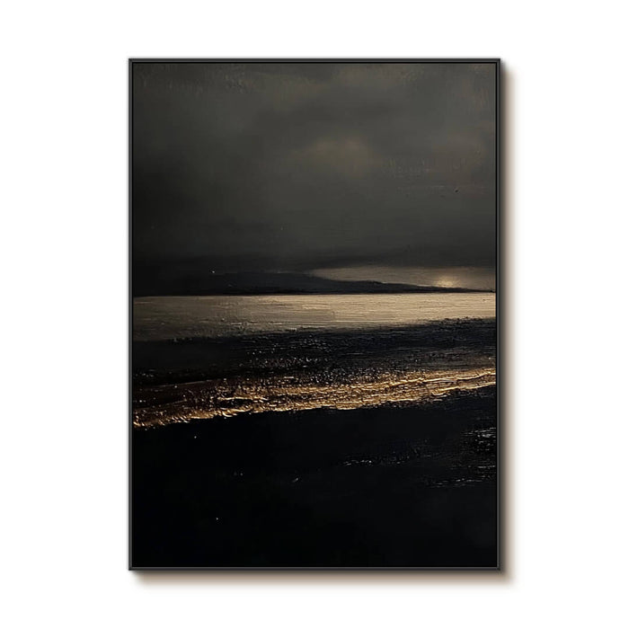 Nocturne Landscape Canvas - Minimalist Black and Gold Wall Art - Nocturne in Black and Gold - Hues Art Lab