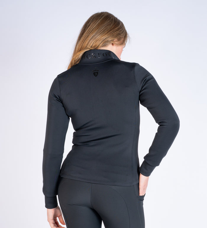 Blackfort Equestrian Women's Black zip through sculptured fit Nova Jacket 2 zip pockets