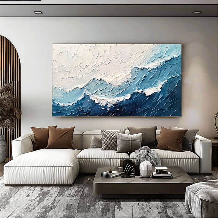 Ocean Breath - Huge Textured Abstract Seascape Art - Hues Art Lab