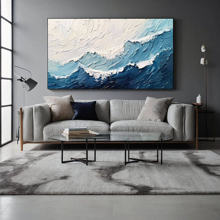 Ocean Breath - Huge Textured Abstract Seascape Art - Hues Art Lab