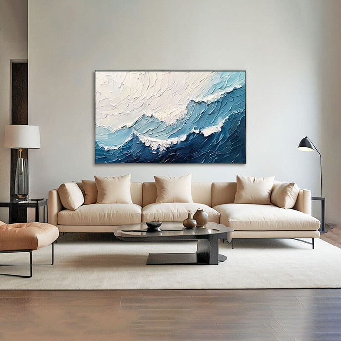 Ocean Breath - Huge Textured Abstract Seascape Art - Hues Art Lab