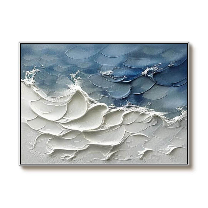 Ocean Rhapsody - Large Textured Abstract Art Painting - Hues Art Lab