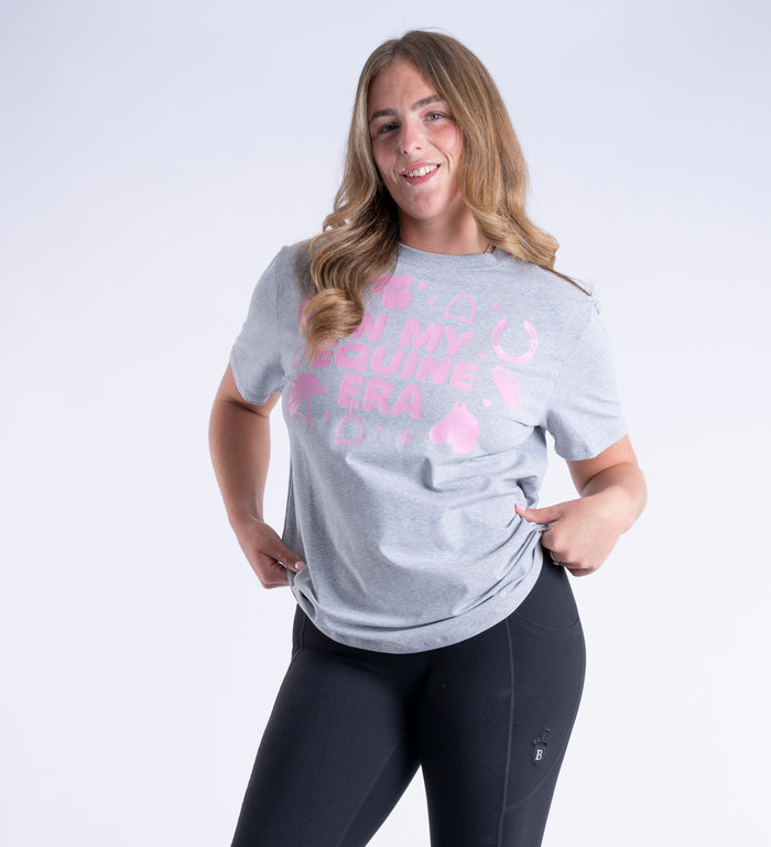Women's Blackfort Equestrian oversized grey pink t-shirt