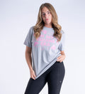 Women's Blackfort Equestrian oversized grey pink t-shirt