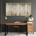Modern Botanical Forest Wall Art - Hand-Painted Neutral Forest Canvas for Living Room - Pale Grove - Hues Art Lab