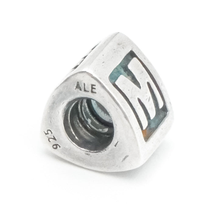Pandora Alphabet Letter “M” Charm Sterling Silver Initial Bead – Retired