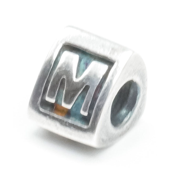 Pandora Alphabet Letter “M” Charm Sterling Silver Initial Bead – Retired