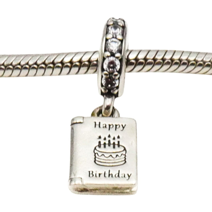 Pandora Birthday Wishes Sterling Silver Birthday Card Dangle Charm