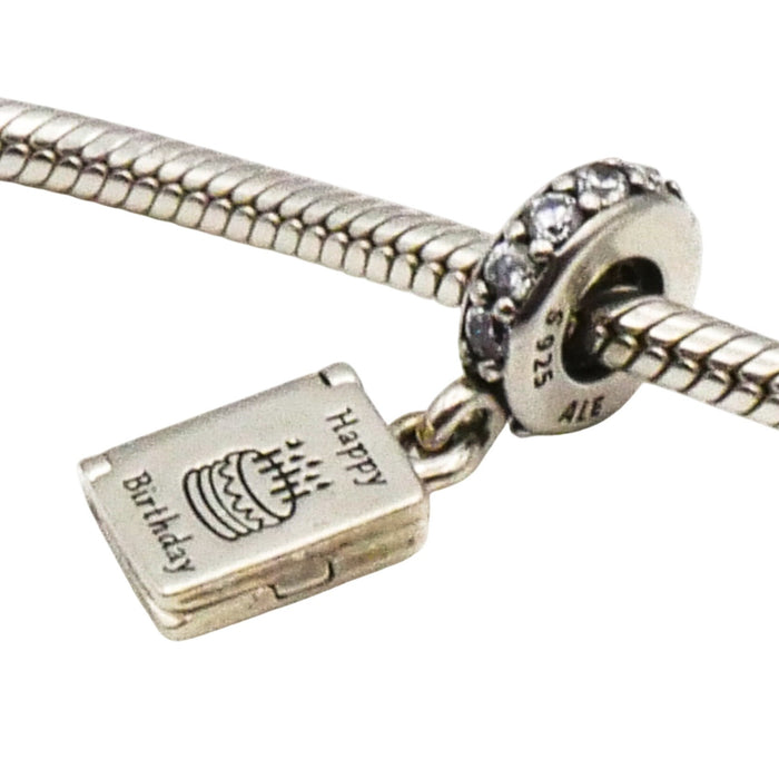 Pandora Birthday Wishes Sterling Silver Birthday Card Dangle Charm