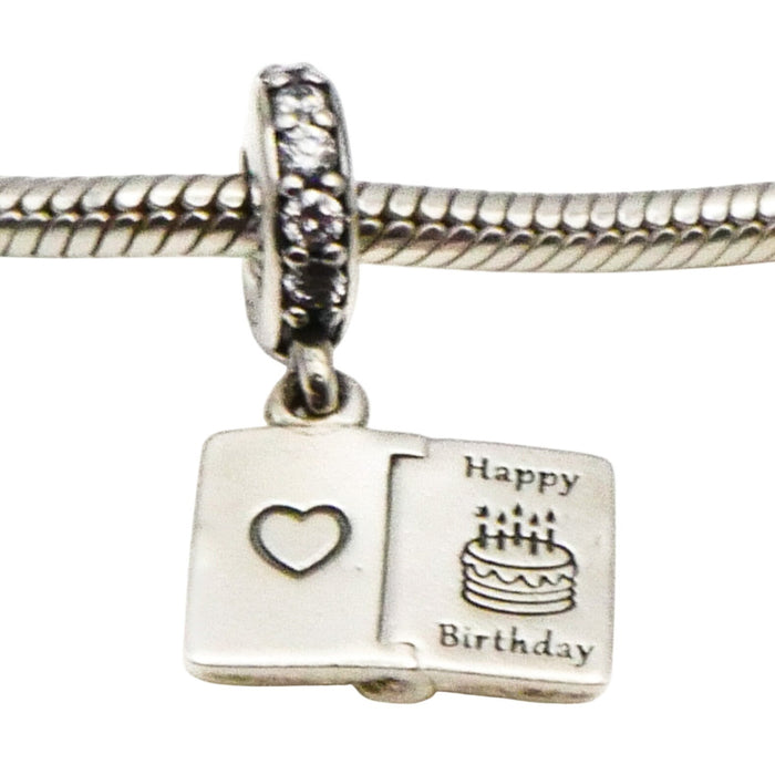 Pandora Birthday Wishes Sterling Silver Birthday Card Dangle Charm