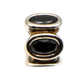 Pandora Black Oval Lights Charm Sterling Silver Black Zirconia Bead Retired