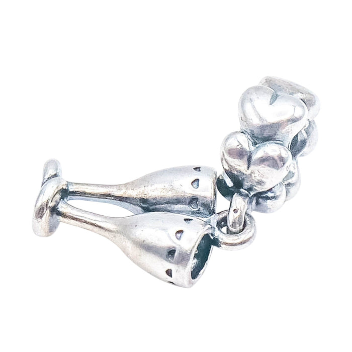 Pandora Cheers Champagne Flutes Sterling Silver Celebration Dangle Charm
